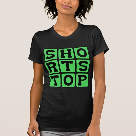 ショートストップ、野球のポジション Tシャツ (正面)