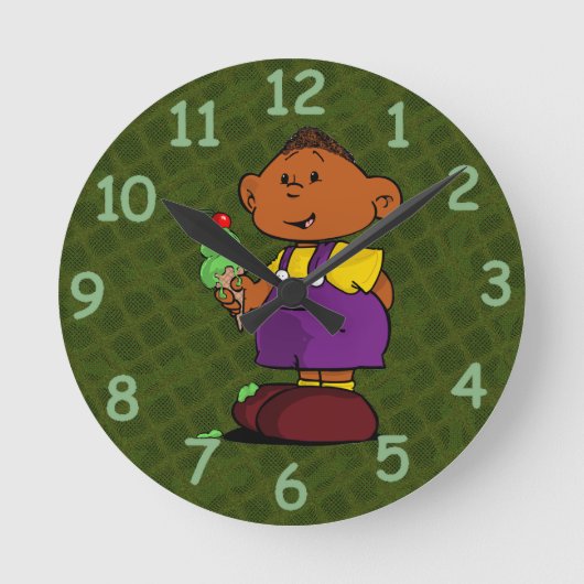 ショートスリーブズ丸時計 ラウンド壁時計 (正面)