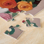 ショートドレスヒールと大きなフラワーハットを着た女性 ジグソーパズル (側面)