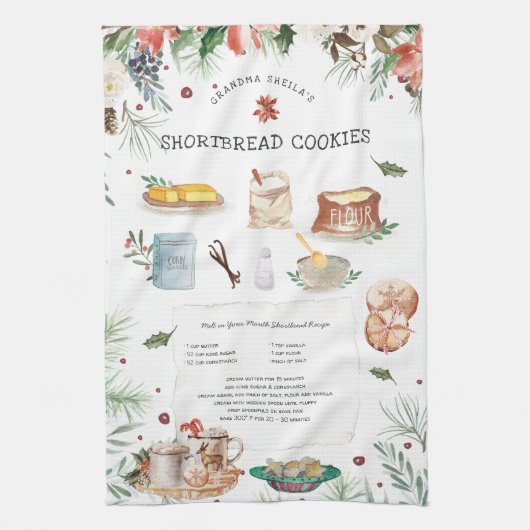 ショートパンレシピ家宝ティータオル キッチンタオル (縦)