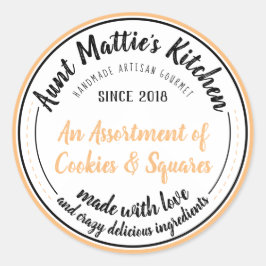 ショートパンヴィンテージ手作りグルメ食品ラベル ラウンドシール