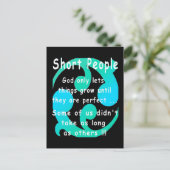 ショートピープルおもしろいリベンジデザイン。 ポストカード (スタンド正面)