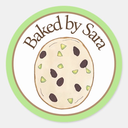 ショートブレッドクッキーシェフ焼いたバイホームメイドベーキング ラウンドシール (正面)