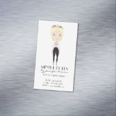 ショートヘアのブロンドの十代の女の子の肖像画 マグネット名刺 (インサイチュ)