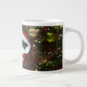 ショートヘアグレーキャットレッドサンタハットクリスマス20XX ジャンボコーヒーマグカップ (右)