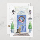 『ショートヘアタビー猫の動き案内はがき』 ポストカード (正面/裏面)