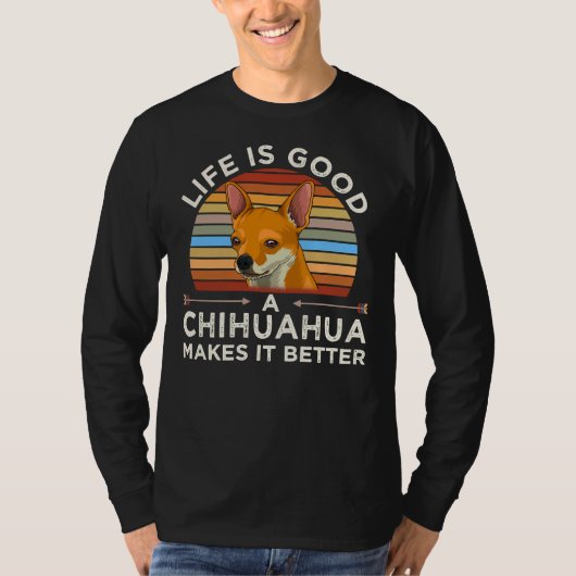 ショートヘアチワワおもしろいアイディア Tシャツ (正面)