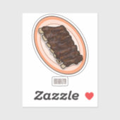 ショートリブ漫画イラストレーション シール (シート)