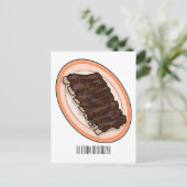 ショートリブ漫画イラストレーション ポストカード (スタンド正面)