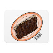 ショートリブ漫画イラストレーション マグネット (横)