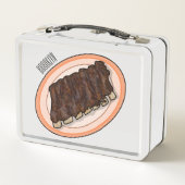 ショートリブ漫画イラストレーション メタルランチボックス (裏面)