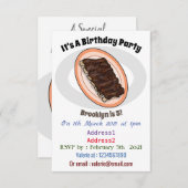 ショートリブ漫画イラストレーション 招待状 (正面/裏面)