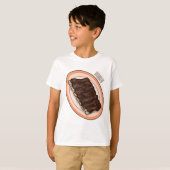 ショートリブ漫画イラストレーション Tシャツ (正面フル)