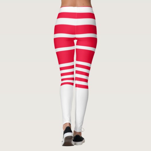 ショート赤と白ストライプのレギンス レギンス (裏面)