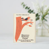 ショーニー国立森林イリノイのビンテージのポスター ポストカード (スタンド正面)