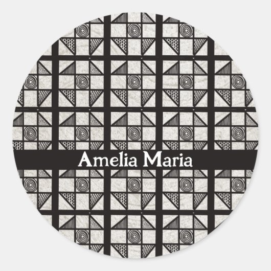 ショーフライ パッチワーク ブロック ラウンドシール (正面)