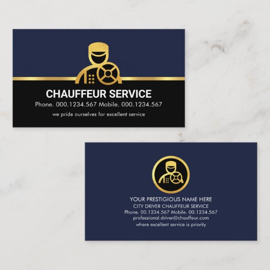 ショーフ縁どル金ゴールド運転線 名刺 (正面/裏面)