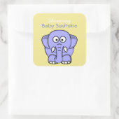 ショーリングベビーメイスンジャーのステッカー – イエローパープル スクエアシール (バッグ)