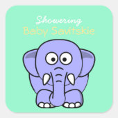 ショーリングベビーメイスンジャーのステッカー – グリーンイエロー スクエアシール (正面)