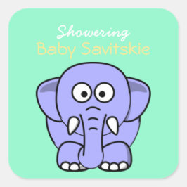 ショーリングベビーメイスンジャーのステッカー – グリーンイエロー スクエアシール