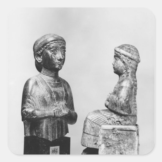 ショールを持つ女性 スクエアシール (正面)