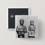 ショールを持つ女性 缶バッジ (正面&裏面)