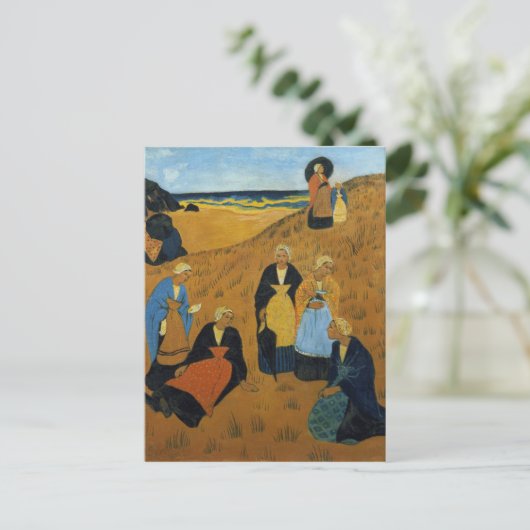 ショールを着た若いブレトンの女性 ポストカード (スタンド正面)