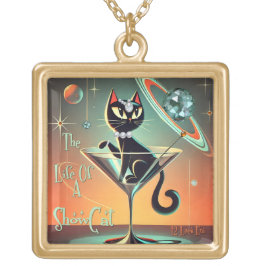 ショールガール猫の生活 ゴールドプレートネックレス