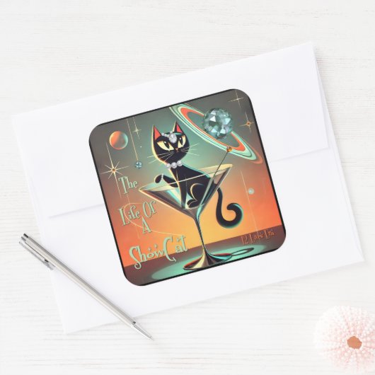 ショールガール猫の生活 スクエアシール (封筒)