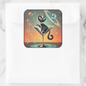 ショールガール猫の生活 スクエアシール (バッグ)