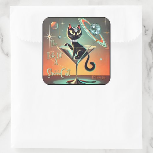 ショールガール猫の生活 スクエアシール (バッグ)