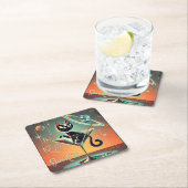 ショールガール猫の生活 スクエアペーパーコースター (インサイチュ)