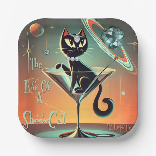 ショールガール猫の生活 ペーパープレート (正面)