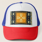 ショールデザイン:インディアンろうけつ染めスクエア。 キャップ (正面)