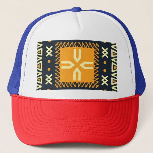 ショールデザイン:インディアンろうけつ染めスクエア。 キャップ (正面)