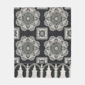 ショールフラワープリントシェルパブランケット フリースブランケット (正面)