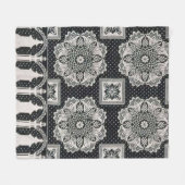 ショールフラワープリントシェルパブランケット フリースブランケット (正面(横))