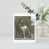 ショール裁縫付き女性(F1033)ヴァンゴッホファインアート ポストカード (スタンド正面)