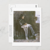 ショール裁縫付き女性(F1033)ヴァンゴッホファインアート ポストカード (正面/裏面)