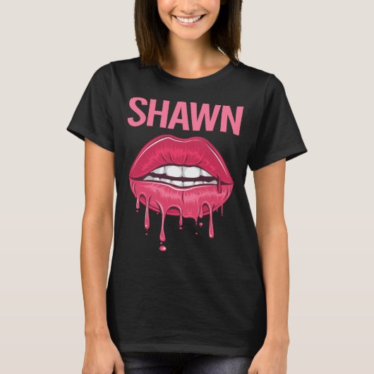 ショーンのためのピンクのリップ Tシャツ (正面)