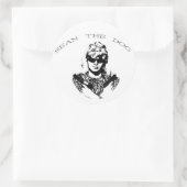 ショーン大きい犬のステッカー ラウンドシール (バッグ)