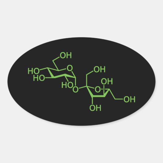 ショ糖 分子 化学図 楕円形シール (正面)