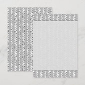 シラカバの木のパターンのモノクロ ノートカード (正面/裏面)