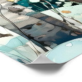 シラカバの森の風景アート ポスター (角)