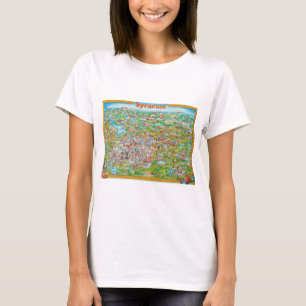 シラキュースニューヨークの地図 Tシャツ