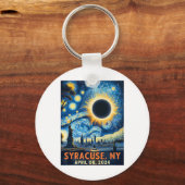 シラキュースニューヨーク太陽のトータルEclipse 2024 Starry キーホルダー (正面)