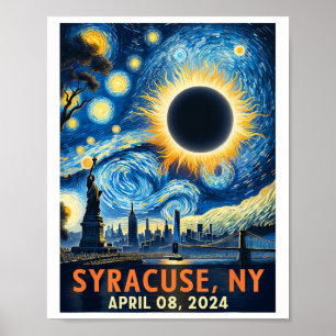 シラキュースニューヨーク太陽のトータルEclipse 2024 Starry ポスター