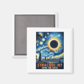 シラキュースニューヨーク太陽のトータルEclipse 2024 Starry マグネット (正面/裏面)