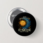 シラキュースニューヨーク2024トータル太陽のEclipse Celesti 缶バッジ (正面&裏面)