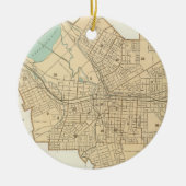 シラキュースニューヨーク(1895年)のヴィンテージの地図 セラミックオーナメント (正面)